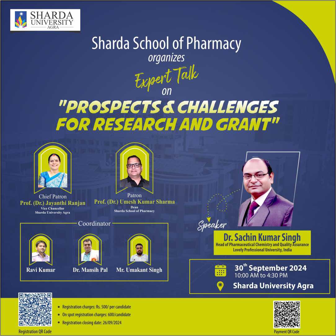 Expert Talk on Prospects & Challenges for Research & Grant - Sharda University Agra