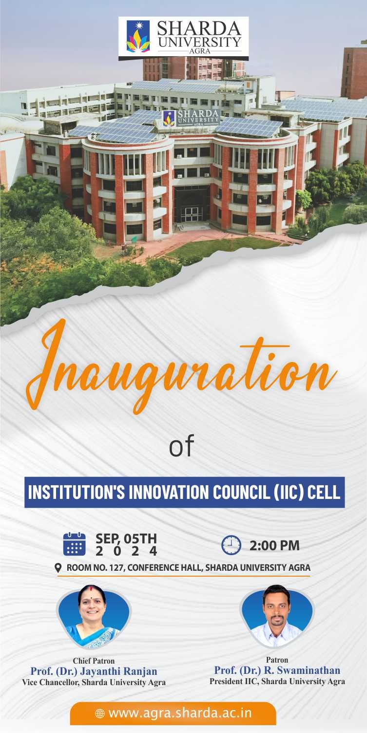 Invitation to the Inauguration of the Institutions Innovation Council Cell - Sharda University Agra