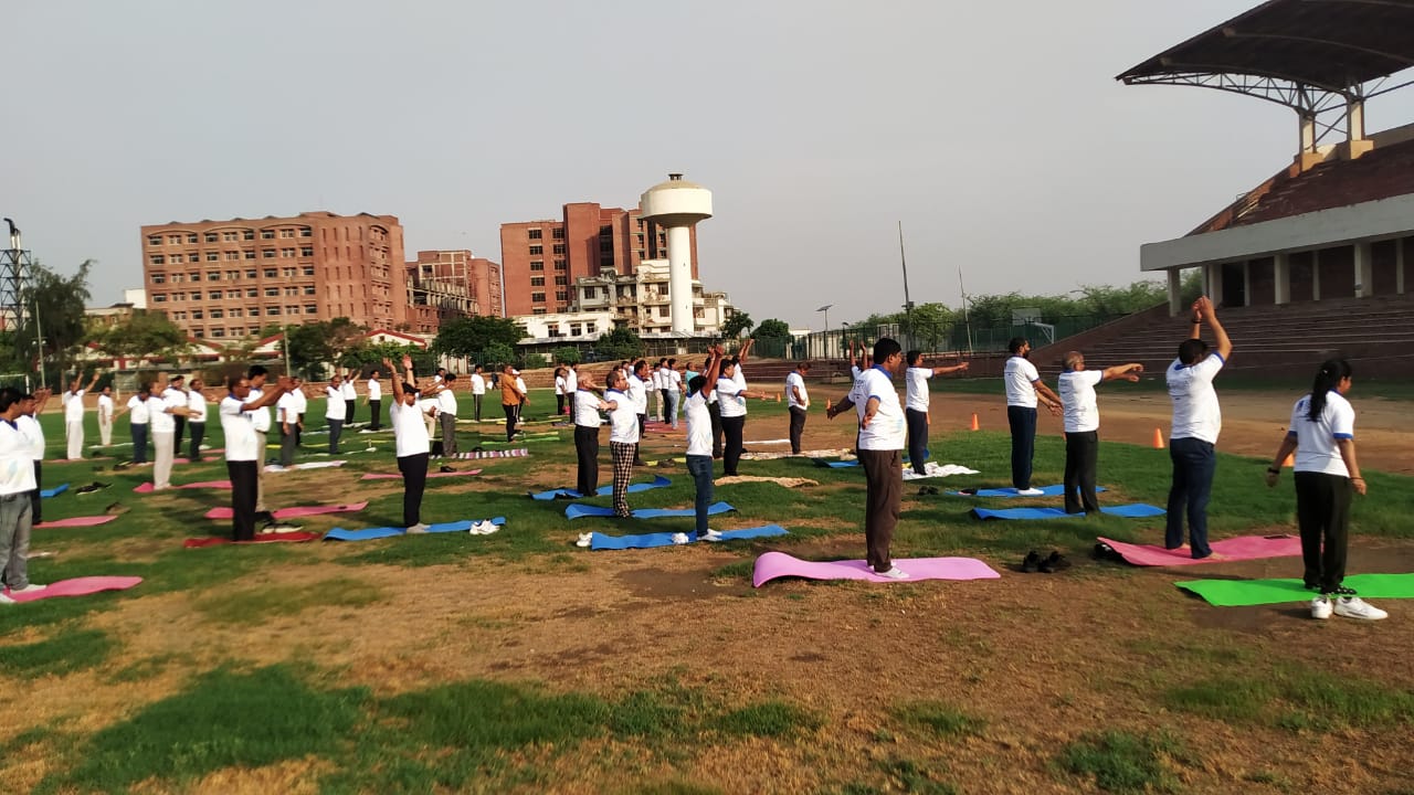 Celebrated International Yoga Day - Sharda University Agra