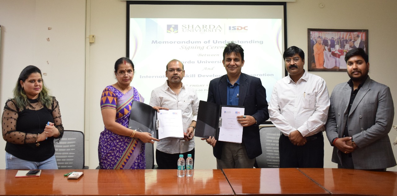 Signed a MOU with ISDC - International Skill Development Corporation - Sharda University Agra