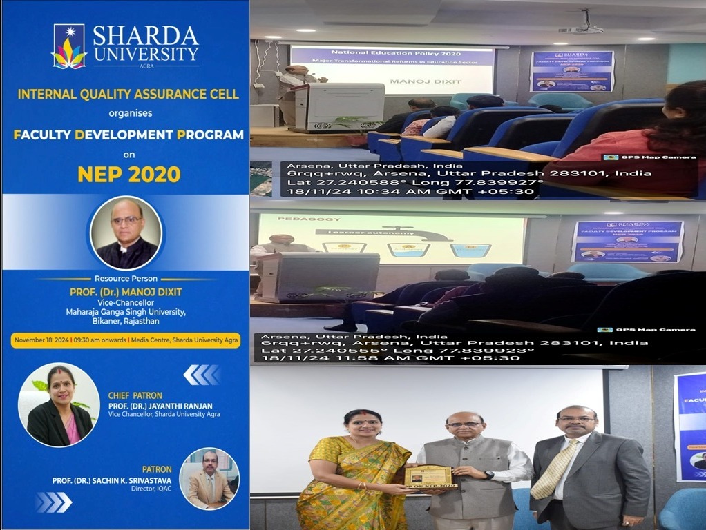 Faculty Development Program (FDP) on the National Education Policy (NEP) 2020 - Sharda University Agra