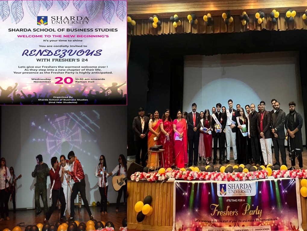 Grand success of the SSBS Freshers' Party 2024 - Sharda University Agra