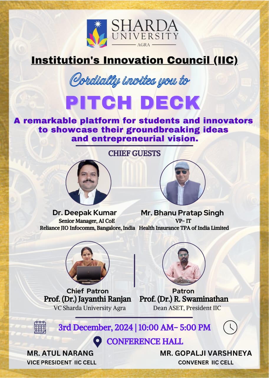 Pitch Deck - Sharda University Agra