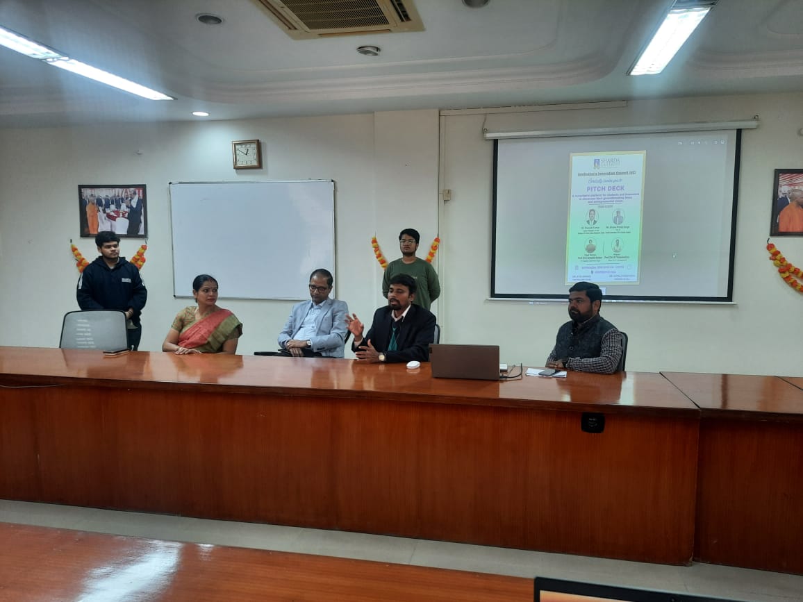 Innovation Council (IIC) hosted a Pitch Deck Event - Sharda University Agra