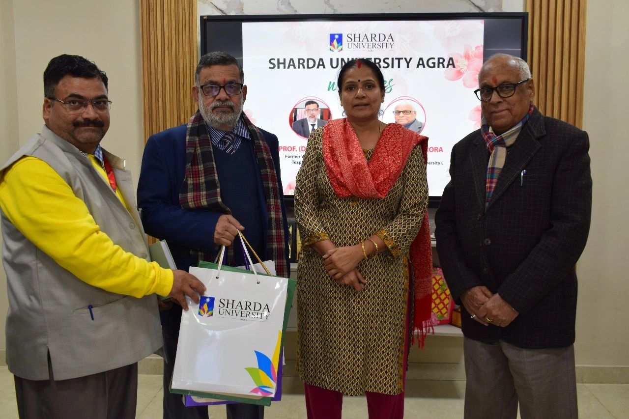 Prof. (Dr.) V. K. Jain and Prof. (Dr.) VPS Arora Visit SUA - Sharda University Agra