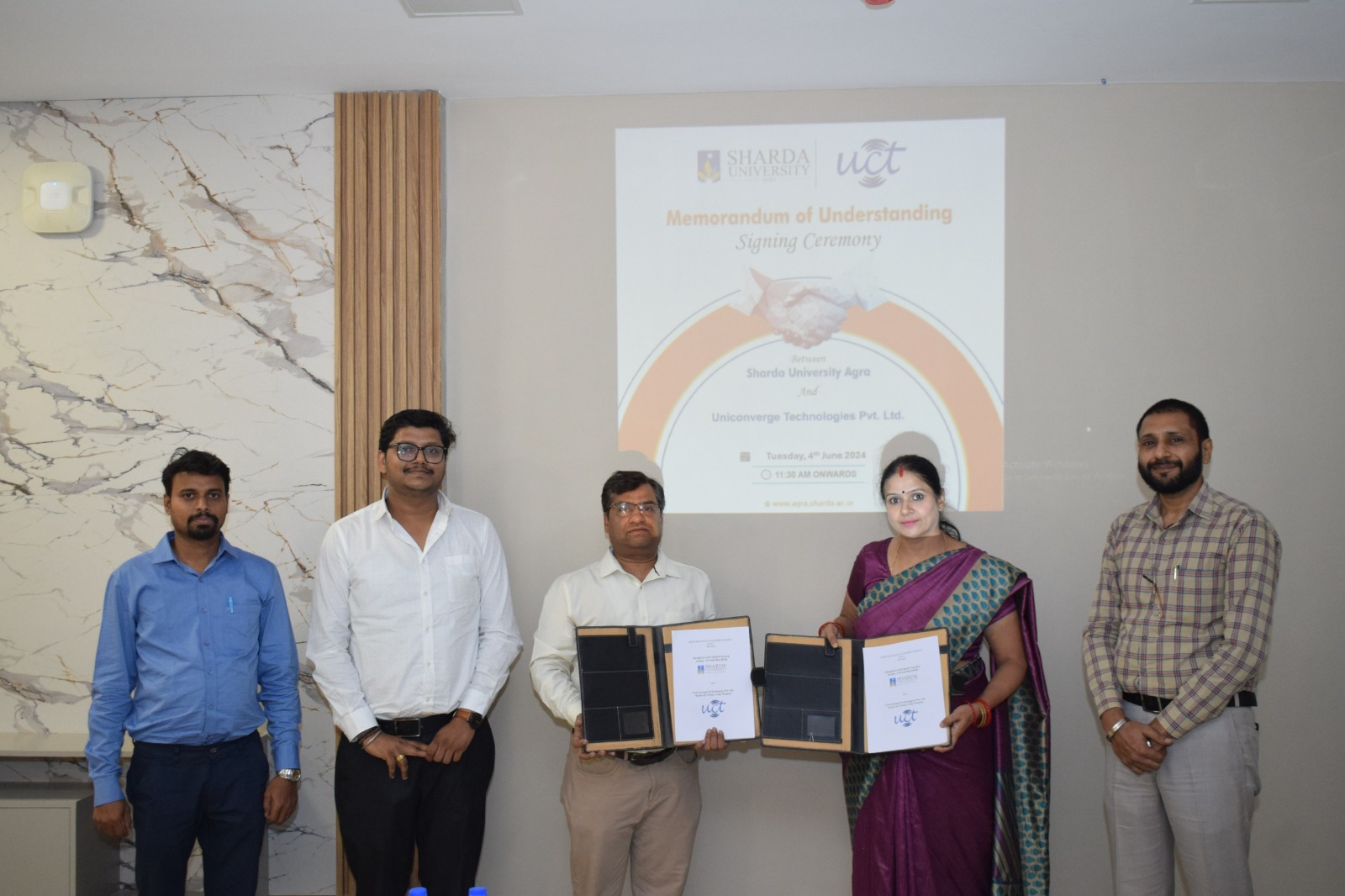 Signed MOU with Uniconvergence Technologies - Sharda University Agra