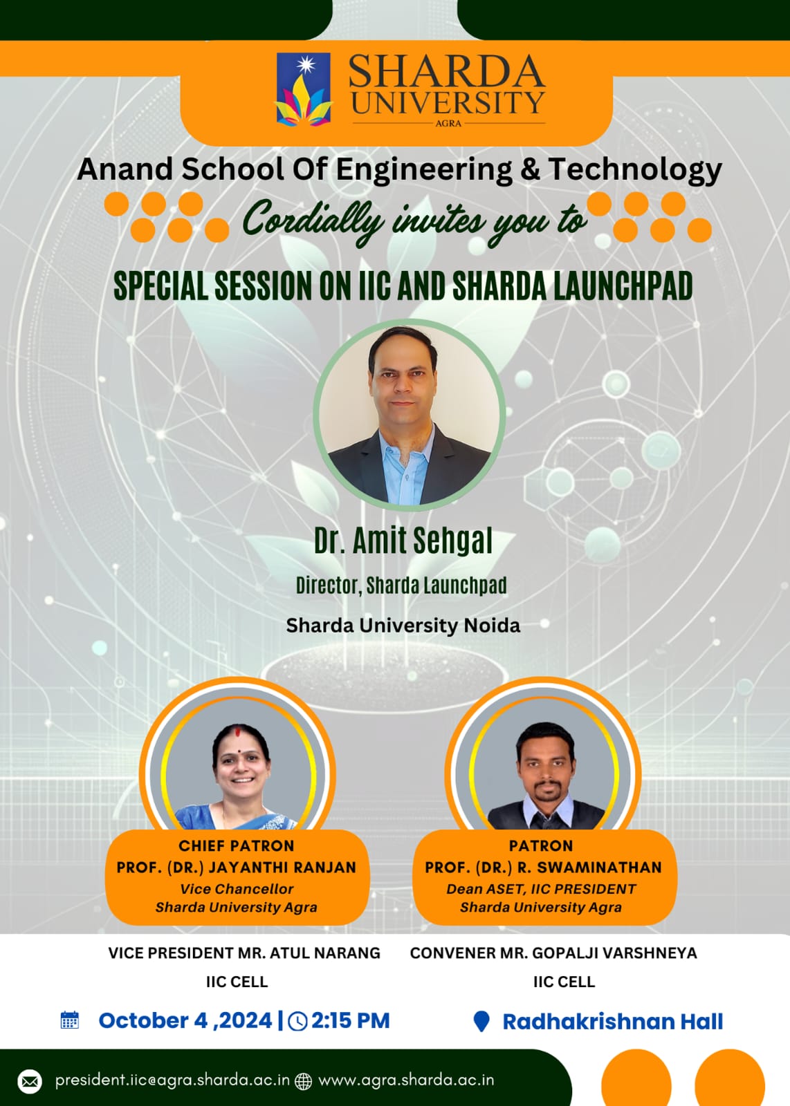 Special Session on IIC and Sharda Launchpad - Sharda University Agra